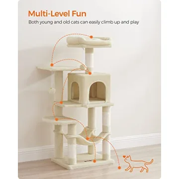 Feandrea Cat Tree 44.1 Inch Multi-Level Indoor Cat Tower