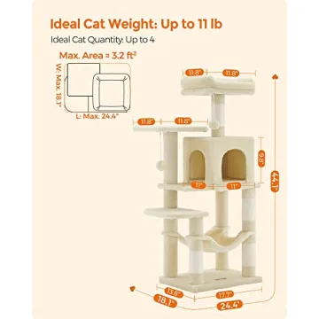 Feandrea Cat Tree 44.1 Inch Multi-Level Indoor Cat Tower