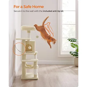Feandrea Cat Tree 44.1 Inch Multi-Level Indoor Cat Tower