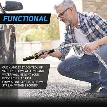 TITAN Garden Hose 200FT - 304 Stainless Steel Metal Water Hose, Flexible, Kink-Free, Lightweight, Durable, Crush Resistant Fittings, Easy to Coil, 500 PSI