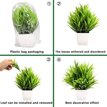 GREENTIME 3Pack Mini Fake Plants for Home Office Decor