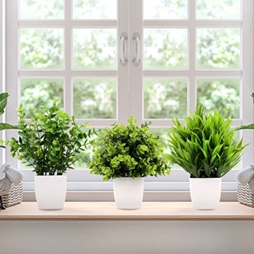 GREENTIME 3Pack Mini Fake Plants for Home Office Decor