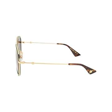 Gucci Pilot Urban Web Block Aviator Sunglasses, Gold/Green, One Size