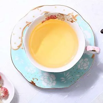 Elegant AWHOME Bone China Teacup and Saucer Set