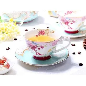 Elegant AWHOME Bone China Teacup and Saucer Set