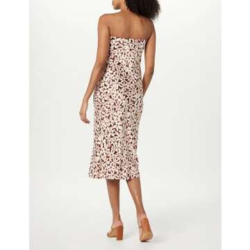 The Drop Women's Danica Strapless Midi Dress, Chocolate Daisy Print, 2X, Plus Size