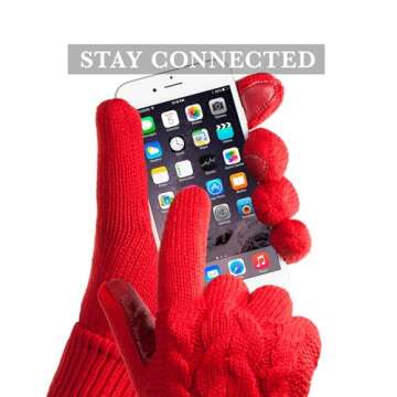 isotoner Women's Cable Knit Gloves with Touchscreen Technology