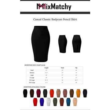Stylish MixMatchy Women's Elastic Waist Midi Pencil Skirt
