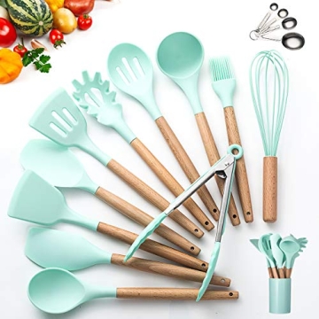 Kitchen Utensil Set - 16 Silicone Cooking Utensils. Kitchen Gadgets for Cookware Kit. Kitchen Access...
