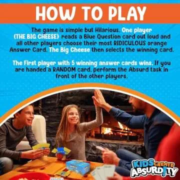 Kids Create Absurdity Funny Card-Game for Kids Family Game Night-Laugh Until You Cry- Stocking-Stuffer-for-Kids A Fun Fill in The Blank Card Game for Ages 6-12 Years Old.