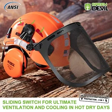 Forestry Safety Helmet - 3 in 1 Hard Hat with Ear Muffs