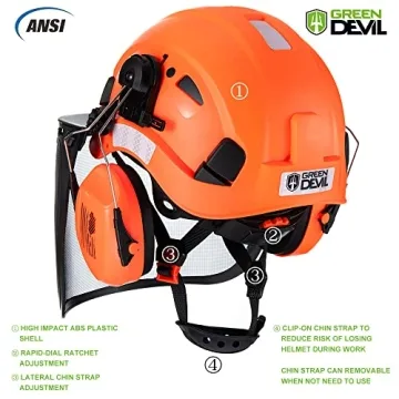 Forestry Safety Helmet - 3 in 1 Hard Hat with Ear Muffs
