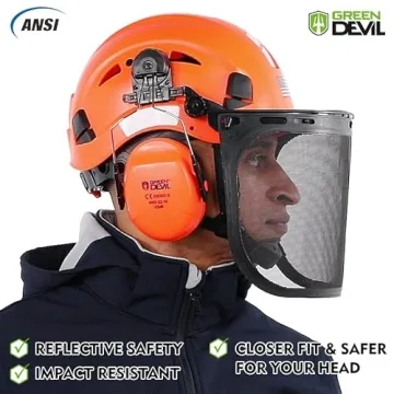 Forestry Safety Helmet - 3 in 1 Hard Hat with Ear Muffs