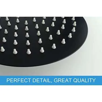 NearMoon Rain Shower Head, Ultra-Thin Design-Pressure Boosting, Awesome Some Experience, High Flow Stainless Steel Rainfall Head (8 Inch,Matte Black)