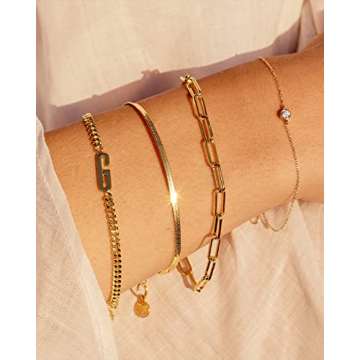 gorjana Women's Parker Paperclip Bracelet in 18K Gold