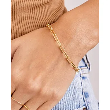 gorjana Women's Parker Paperclip Bracelet in 18K Gold