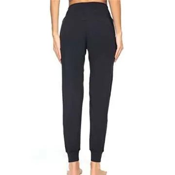 Kcutteyg Womens Joggers with Pockets High Waisted, Lightweight Quick Dry Athletic Workout Soft Pants for Gym, Yoga, Running (Black,Medium)