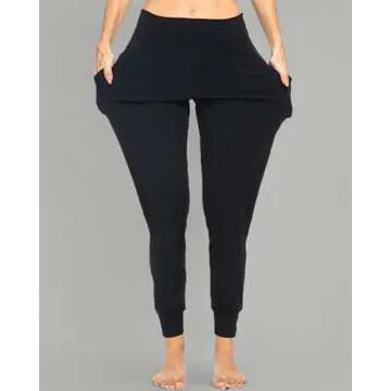 Kcutteyg Womens Joggers with Pockets High Waisted, Lightweight Quick Dry Athletic Workout Soft Pants for Gym, Yoga, Running (Black,Medium)