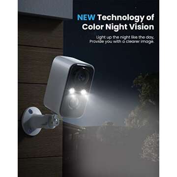 FOAOOD Security Cameras Wireless Outdoor Solar: Battery Powered Cameras for Home Security - WiFi Camera Surveillance Indoor System Floodlight Night Vison Alarm Motion Sensor Light Door Cam