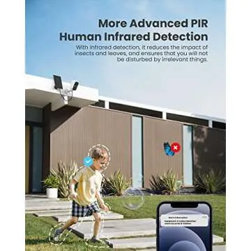 FOAOOD Security Cameras Wireless Outdoor Solar: Battery Powered Cameras for Home Security - WiFi Camera Surveillance Indoor System Floodlight Night Vison Alarm Motion Sensor Light Door Cam