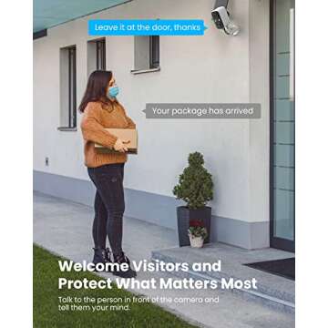 FOAOOD Security Cameras Wireless Outdoor Solar: Battery Powered Cameras for Home Security - WiFi Camera Surveillance Indoor System Floodlight Night Vison Alarm Motion Sensor Light Door Cam