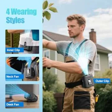 Wearable Waist Fan with 40H Battery Life and 5 Speeds