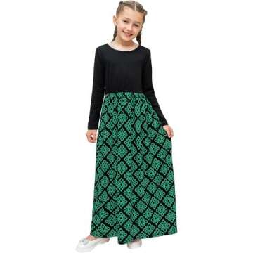 KYMIDY Girls Floral Maxi Dress with Pockets