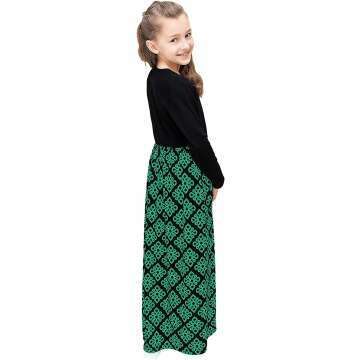 KYMIDY Girls Floral Maxi Dress with Pockets