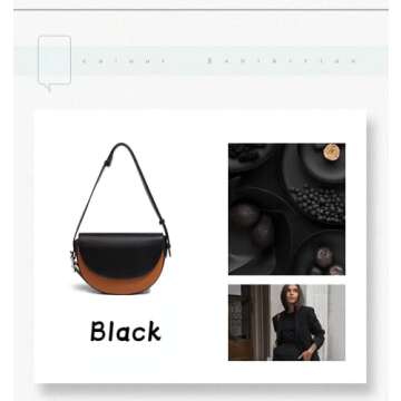 DaHeng Women?s Saddle Bag Underarm Bag Crossbody Shoulder Bag (Black)