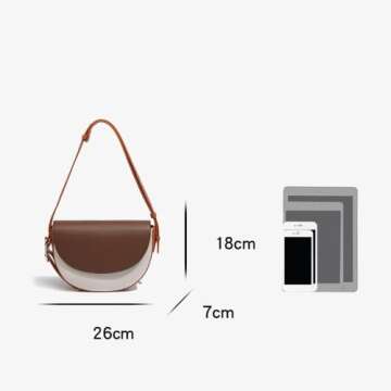 DaHeng Women?s Saddle Bag Underarm Bag Crossbody Shoulder Bag (Black)