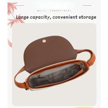 DaHeng Women?s Saddle Bag Underarm Bag Crossbody Shoulder Bag (Black)