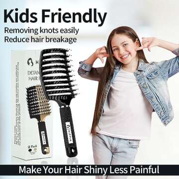 2-Pack HIPPIH Detangling Hair Brush for All Hair Types