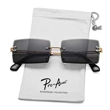 Pro Acme Rimless Rectangle Sunglasses for UV400 Protection