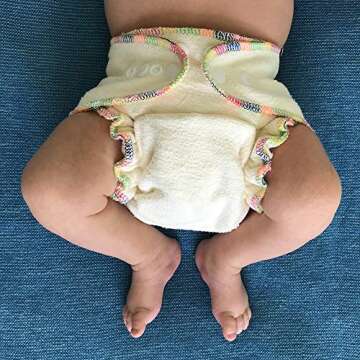 Overnight Hemp Fitted Cloth Diaper: Adjustable One-Size with Snap Buttons and 2 Cotton Hemp Inserts,...