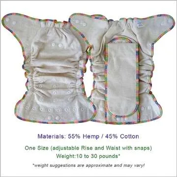 EcoAble Overnight Hemp Fitted Cloth Diaper 4-Pack