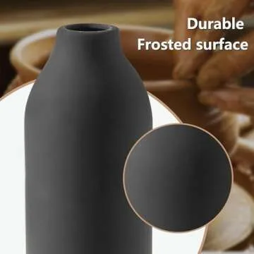 Ceramic Vase Set of 3,Vase Home Decor,Modern Farmhouse Decor, Flower Vase for Pampas Grass Dried Fresh Flowers,Bedroom,Living Room,Bookshelf Decoration, Centerpiece Table Decor,Boho Decor.