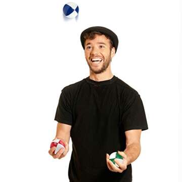 TSKX Juggling Balls for Beginners Kids & Professional-Durable PU Leather Juggling Sets Soft and Weighted Juggling Balls Kit [Pack of 3] 90g