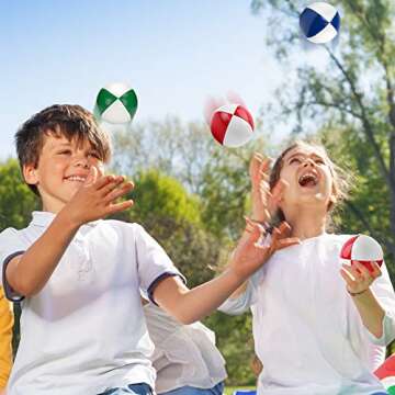 TSKX Juggling Balls for Beginners Kids & Professional-Durable PU Leather Juggling Sets Soft and Weighted Juggling Balls Kit [Pack of 3] 90g