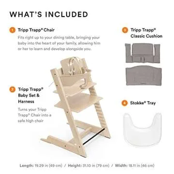 Tripp Trapp High Chair with Cushion & Tray - Natural Grey
