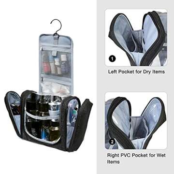 BAGSMART Toiletry Bag - Travel Organizer with Hook