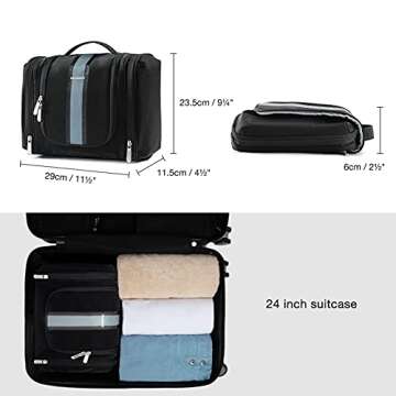 BAGSMART Toiletry Bag - Travel Organizer with Hook