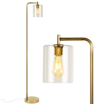 Brightech Elizabeth LED Floor Lamp - Stylish Modern Lighting with Glass Shade