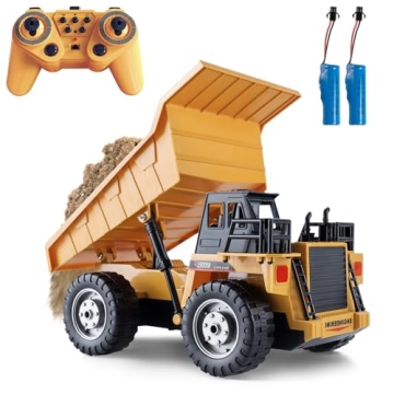 KASQERT RC Dump Truck Toys for Boys, 11 Channel Remote Control Dump Truck, RC Construction Vehicles ...