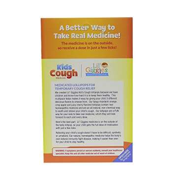 Lil' Giggles Kids Medicated Lollipops - Sweet Gentle Relief for Kids & Non-drowsy - Kids Cough, Sore...