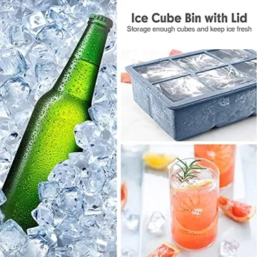 Excnorm Silicone Ice Cube Trays 3 Pack - BPA Free & Flexible