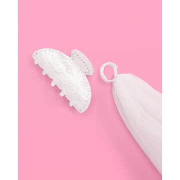 xo, Fetti Bride Veil Claw Clip | Bachelorette Party Decorations Rhinestone Detachable Veil Claw Clip...
