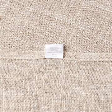 SARO LIFESTYLE Poly and Linen Blend Toscana Tablecloth with No Hemstitch Border, Natural, 90"x132"