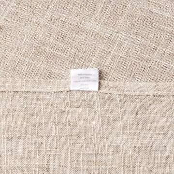 SARO LIFESTYLE Poly and Linen Blend Toscana Tablecloth with No Hemstitch Border, Natural, 90"x132"