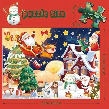 Christmas Puzzle for Kids Ages 3-8 Jumbo 72 Pieces