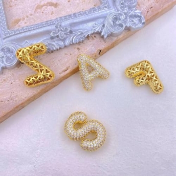 Qyalie Bubble Letter Necklace Personalized Jewelry Dainty